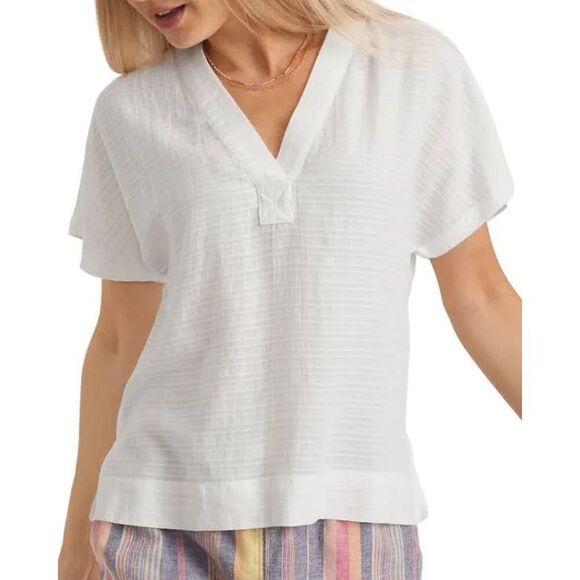 Marine Layer Sheer Lightweight Bali White Shadow Stripe Tunic Women's Large - Picture 2 of 12